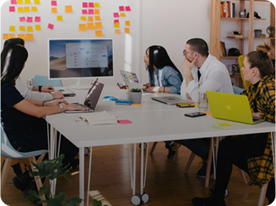 Workshop with sticky notes